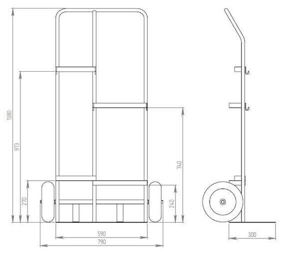 Чертеж тележки для баллонов