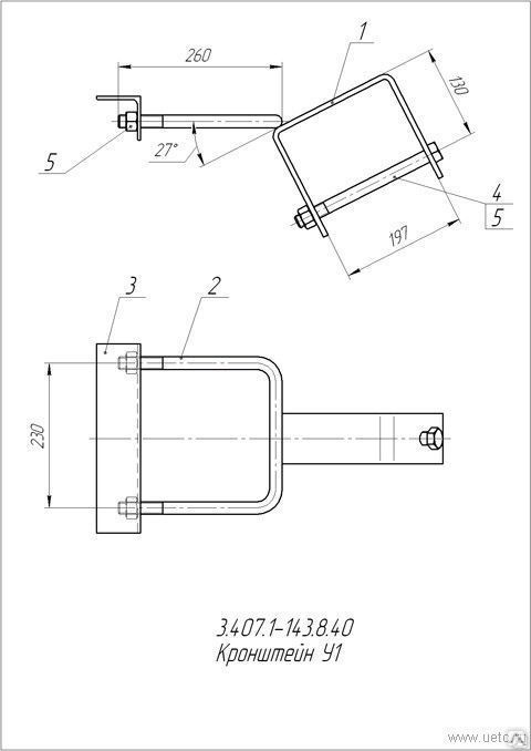 Кронштейн у1 чертеж