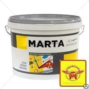 Краска Марта для гостиных и спален белая 14кг