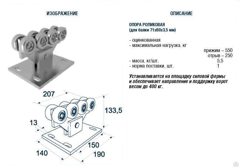 Ролики для откатных ворот чертеж