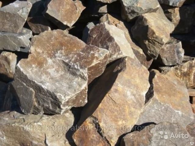 Камень не дробленный Фракции 100-500 мм серый дацит