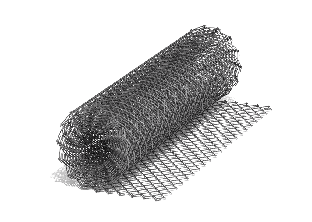Сетка стальная плетеная рабица) 55Х55 оцинкованная d 1,6мм., рулон 1,5х10 м