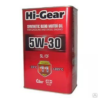 Масло моторное Hi Gear полусинтетическое HG1134 5w-30 SL/CF 4л