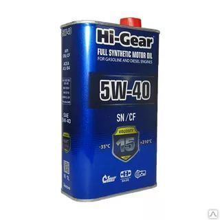 Масло моторное Hi Gear синтетическое HG0544Р 5w-40 SN/CF 4л
