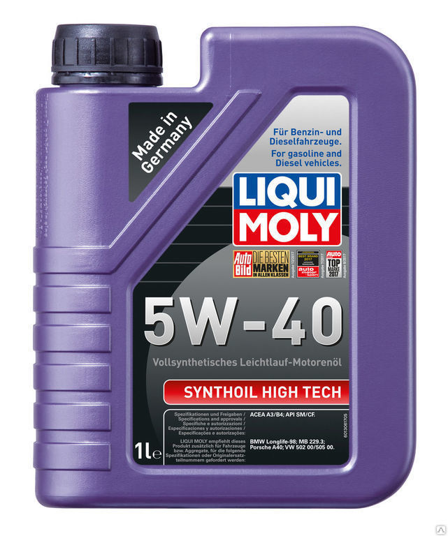 Моторное масло Liqui Moly Synthoil High Tech 5w-40 SM/CF 1л