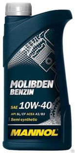 Масло моторное MANNOL Molibden Benzin 10w-40 полусинтетическое 1л
