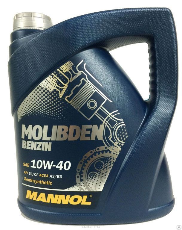 Масло моторное Mannol Molibden Benzin 10w-40 4л полусинтетическое