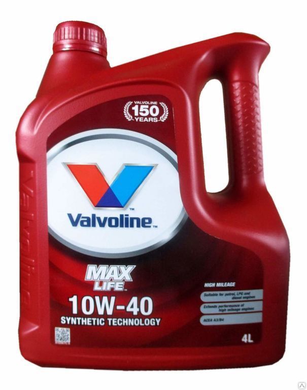 Моторное масло VALVOLINE MAXLIFE SAE 10W40 4л