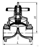 Клапан (вентиль) мембранный футерованный фланцевый Ду 80 мм, 29 кг