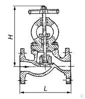 Клапан (вентиль) проходной запорный фланцевый Ду 25 мм, 5.9 кг