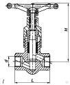 Клапан (вентиль) запорный проходной с отводными фланцами Ду 25 мм, 15.3 кг