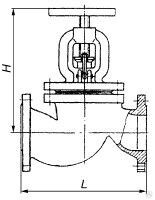 Клапан (вентиль) проходной запорный фланцевый Ду 65 мм, 21 кг
