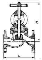 Клапан (вентиль) проходной запорный фланцевый Ду 32 мм, 8 кг, Ру 25 атм