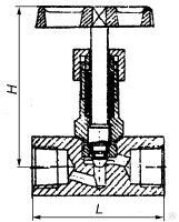 Клапан (вентиль) игольчатый муфтовый Ду 20 мм, 1.2 кг