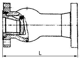 Клапан обратный поворотный фланцевый Ду 50 мм, 12 кг