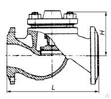 Клапан обратный подъемный фланцевый Ду 80 мм, 24,7 кг