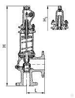 Клапан предохранительный пружинный без ручного подрыва Ду 80 мм, 37 кг