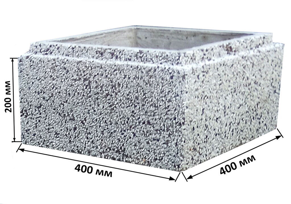 Блок декоративный бетонный для заборных столбов 40х40х20 см фактура натурального камня Мрамор Шахматка