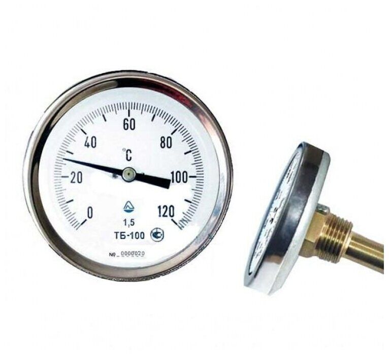 Термометр биметаллический 120°C L=60