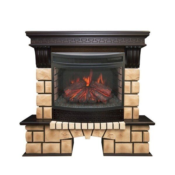Real-Flame Stone Brick 25/25,5 с очагом Firefield 25 S IR инфракрасный камин для дачи