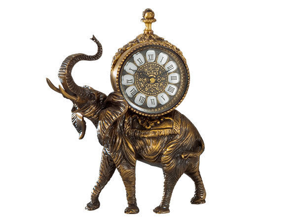 Virtus TABLE CLOCK AFRICAN ELEPHANT ENG. ANTIQUE BRONZE проекционные часы