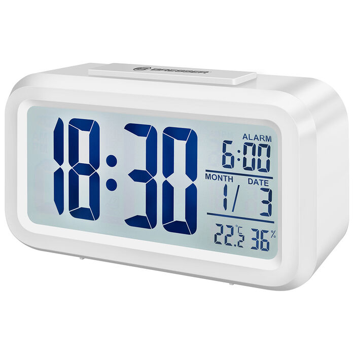 Bresser MyTime Duo LCD (белые) проекционные часы