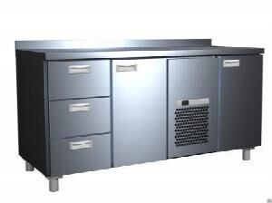 Стол холодильный T70 M3-1 9006-2 серый, 3 ящика, 2 двери (3Gn/Nt полюс) борт