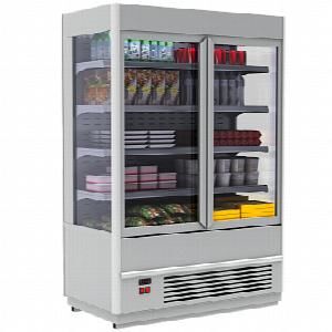 Горка холодильная Fc 20-07 Vv 2,5-1 Standard (ФРОНТ X5 распашные двери) 9006-9005 серый/черный