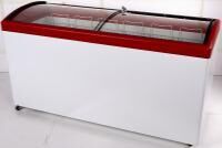 Ларь морозильный с гнутым стеклом снеж МЛГ 600 красный