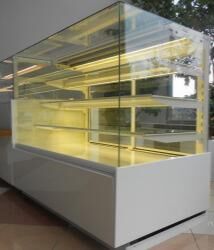 Витрина холодильная кондитерская Carina 04 1,0 б/бок,б/фронт.Панели,внут. Ral9003