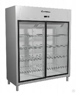 Шкаф холодильный со стеклом Carboma R1400К Ral9006 