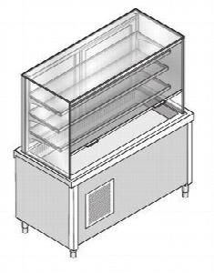 Прилавок-витрина холодильная с охл. Ванной на открытом шкафу Emainox 8Vtrqt3Rvvg11 8045313