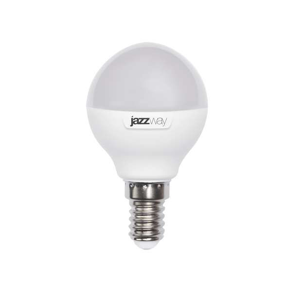 JazzWay Лампа светодиодная PLED-SP-G45 7Вт шар 5000К холод. бел. E14 540лм 230В JazzWay 1027870-2
