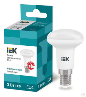 IEK Лампа светодиодная Eco 3Вт R39 4000К нейтр. бел. E14 270лм 230-240В IEK LLE-R39-3-230-40-E14 