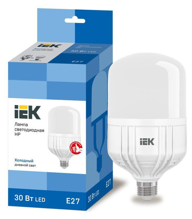 IEK Лампа светодиодная HP 30Вт 230В 6500К E27 IEK LLE-HP-30-230-65-E27