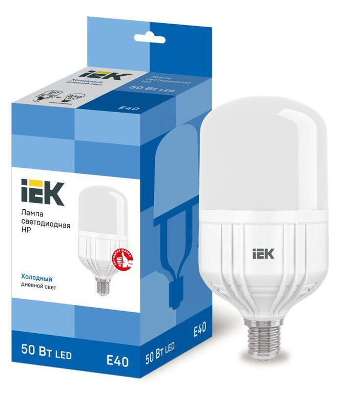 IEK Лампа светодиодная HP 50Вт 230В 6500К E40 IEK LLE-HP-50-230-65-E40