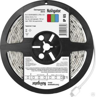 NAVIGATOR Лента светодиодная 71 834 NLS-5050RGBM30-5-IP65-12V 5Вт/м ''Бегущая волна'' (уп.5м) Navigator 71834 