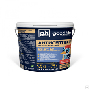 Антисептик сухой концентрат для наружных и внутренних работ бесцветный GOODHIM N320 Dry 1 кг 