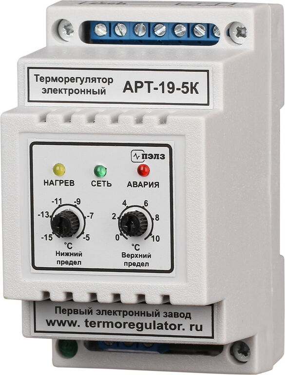 Терморегулятор АРТ-19-5 с датчиком KTY-81-110 1 кВт DIN ПЭЛЗ