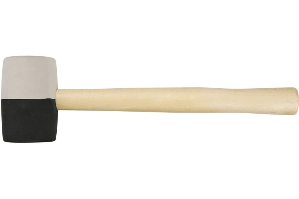 Киянка ТОРЕХ резиновая D 58 мм, 450 гр, деревянная рукоятка, черно-белая 02А354