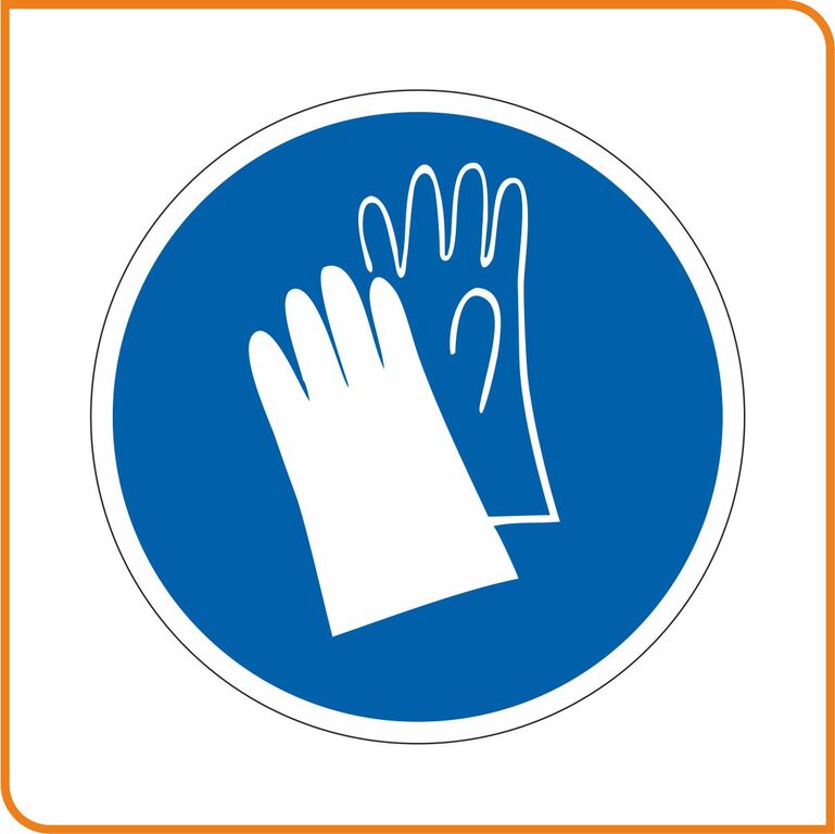 Знак Работать в защитных перчатках