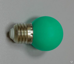 Светодиодная лампа для белт-лайта, 2 Вт, Е27, d=45 мм, зеленый 