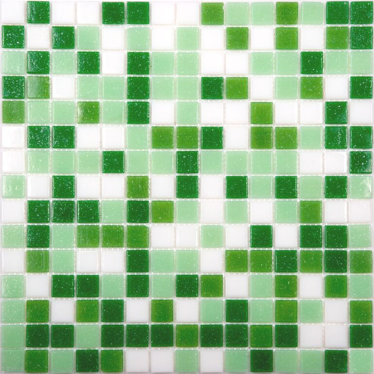 Мозаика стеклянная MIX11 (на бумаге) NSmosaic зеленая бассейновая