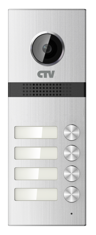 CTV-D4MULTI Вызывная панель для цветного видеодомофона на 4 абонента, тонкий корпус из алюминия
