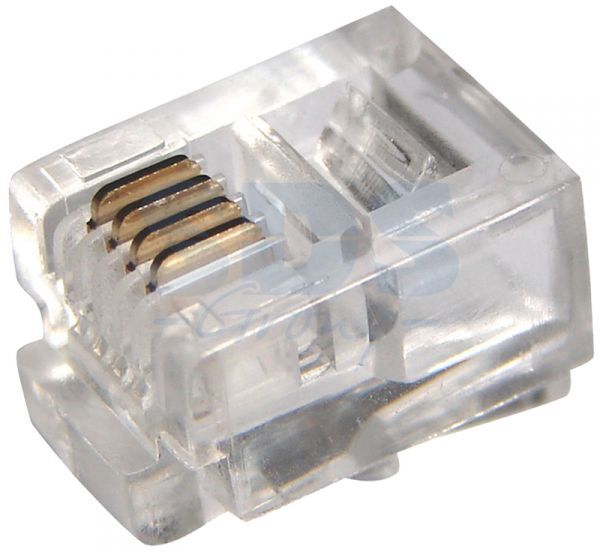 Коннектор (разъем) RJ-12 (6p6c), позолоченные контакты (5bites US002A) (Для телефонных розеток) Разные производители
