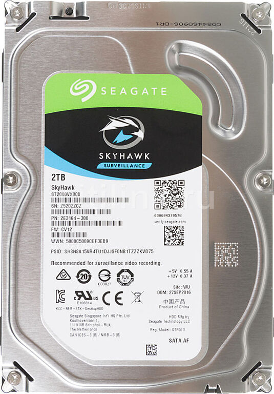 Жесткий диск SEAGATE Skyhawk ST2000VX008. 2Tб . HDD. SATA III. 3.5D Seagate