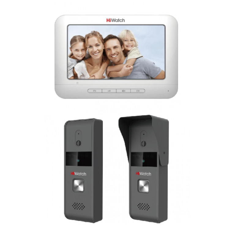 HiWatch DS-D100KF Комплект аналогового видеодомофона панель DS-D100P и монитор DS-D100MF, 200 фото