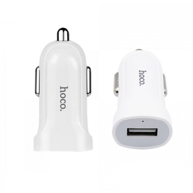 HOCO Z2 Зарядное устройство в прикуриватель автомобиля USB 1500мА, 5В. Белый