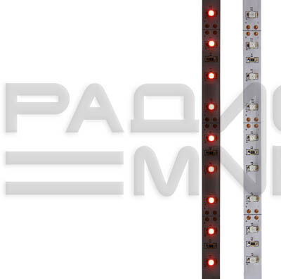 LED лента открытая, 8 мм, IP23, SMD 2835, 60 LED/m, 12 V, цвет свечения красный "Lamper"