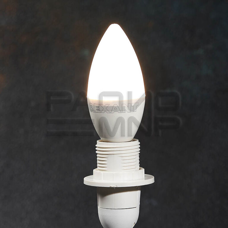 Лампа светодиодная Свеча (CN) 7,5 Вт E14 713 лм 2700K тёплый свет "Rexant" 2